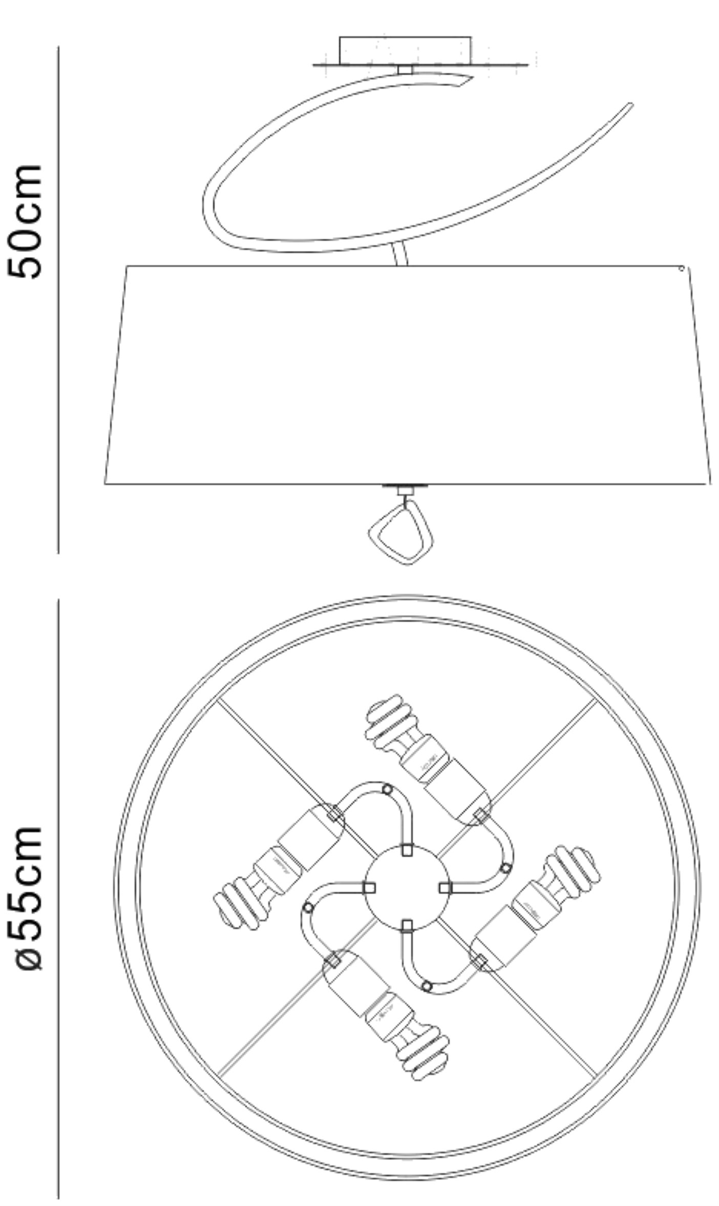 M1645AB  Mara AB Semi Flush 4 Light